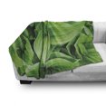 thumbnail image 3 of Plant Soft Flannel Fleece Throw Blanket, Close-up Tropic Foliage Pattern Helleborus Leaves Natural Herbs Wildflowers, Cozy Plush for Indoor and Outdoor Use, 50" x 70", Lime Green, by Ambesonne, 3 of 6