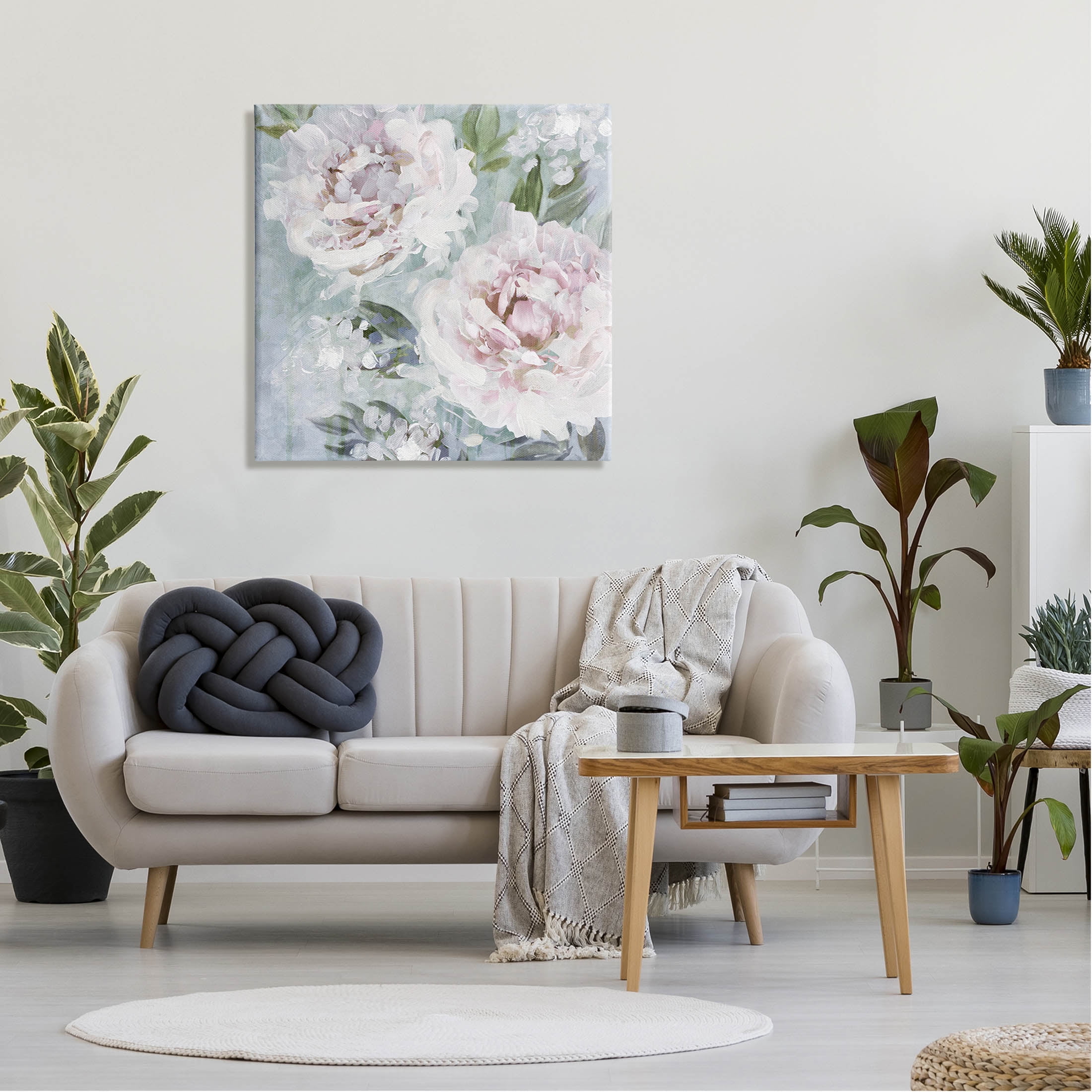Delicate Pink Flowers Close Up Botanical & Floral Graphic Art Gallery Wrapped Canvas Print Wall Art