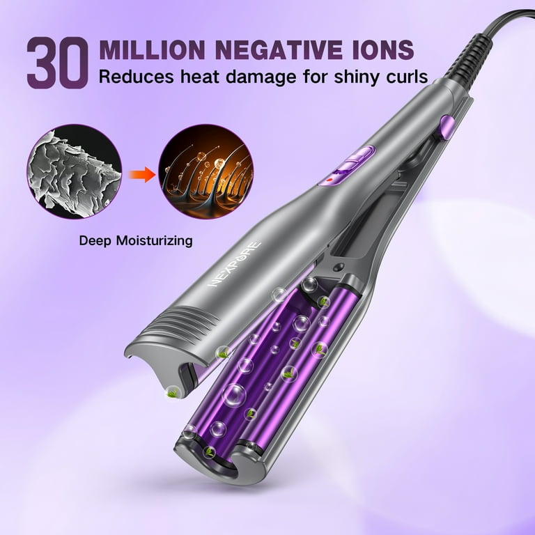 NEXPURE 0.8-Inch Ceramic Ionic Hair Crimper, Purple photo 2