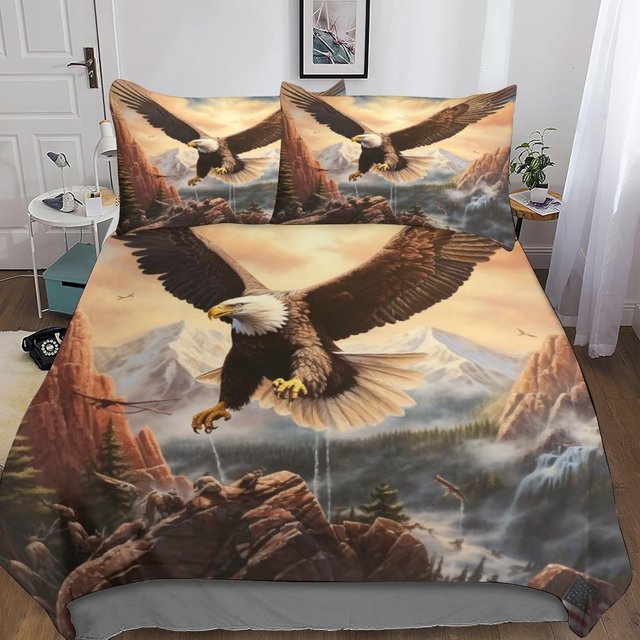 Eagle 3D PrintedUSA Funda de edredón Funda nórdica Juego de cama Fundas de edredón 3