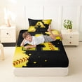 thumbnail image 4 of Erosebridal Kids Baseball Print Twin Sheet Sets,Yellow A Alphabet Bedding For Boys Men 3-Piece, 4 of 6