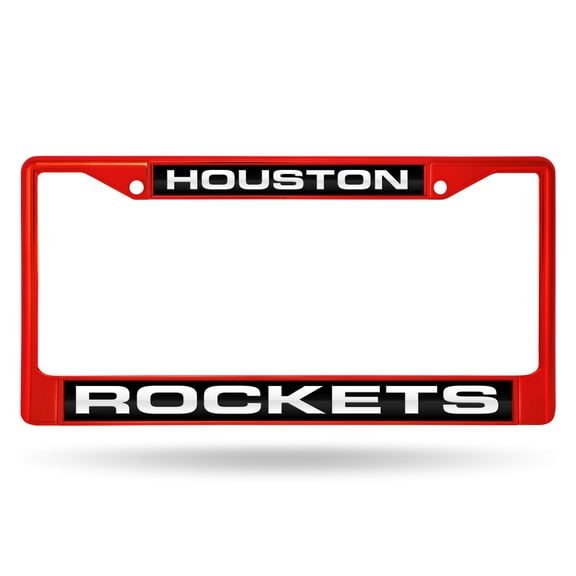 Houston Basketball Rockets Red Painted Metal Laser Cut License Plate Frame