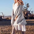 thumbnail image 2 of Womens Cardigans Asymmetric Full Length Open Front Sweater Casual Solid Color Long Sleeve Lightweight Outerwear, 2 of 7