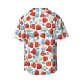 thumbnail image 2 of Xecao offers the Strawberries for Men's Casual Short-sleeved Shirt, a button-up collared shirt with a pocket, perfect for beach vacations and yacht travel in the 3X-Large size., 2 of 7