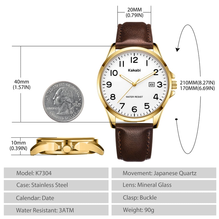Alps Men's Minimalist Ultra-Thin Leather Strap Watch photo 4