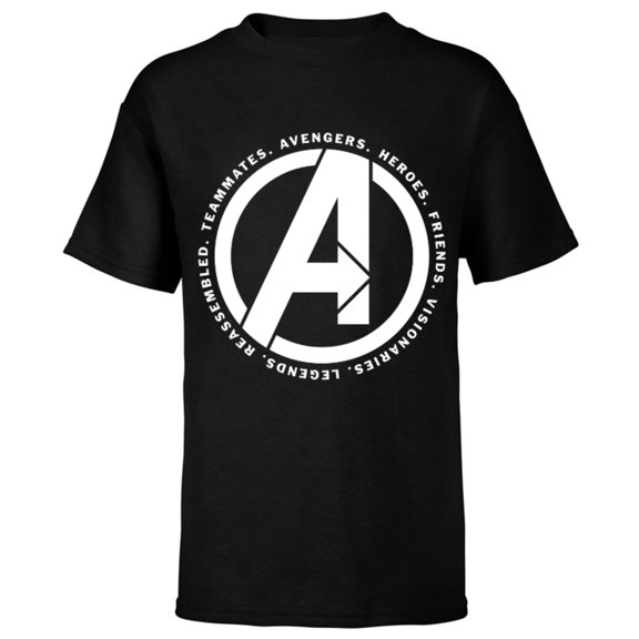 Marvel Avengers: Endgame Logo Heroes and Legends - Short Sleeve T-Shirt for Kids - Customized-Black