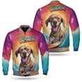 thumbnail image 3 of Retro Surfing Weimaraner in Cool Sunglasses Hello Summer Waves All Over Print 3D Baseball Jacket Weim Gray Ghost Dog Lover Bomber Jacket Softball - 10001, 3 of 6