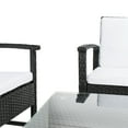 thumbnail image 7 of SAFAVIEH Krissy Outdoor Patio 4 Piece Conversation Set, Black/White, 7 of 7