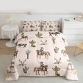 thumbnail image 2 of Castle Fairy Southwestern Cowboy Full Size Comforter Sets 3-Piece for Kids Teens Adults,Botanical Cactus Bedding Comforter Set,Western Theme Bull Skull Lightweight Bedding Sets,Ultra Soft Home Decor, 2 of 8