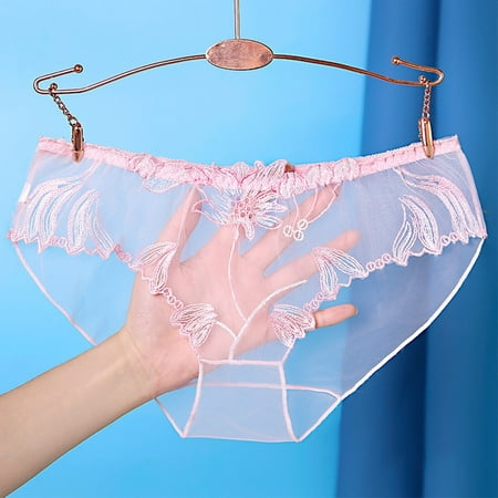 

Women Transparent Underwear Lace Mesh Transparent Breathable Briefs Underpants size M/L/XL