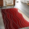 thumbnail image 3 of Ocean Waves Washable Area Rugs 2.7'x5', Abstract Spray Beach Low Pile Throw Living Room Rug Non-Slip Sturdy Edge Binding Carpet for Indoor Entryway Bedside Kitchen, 3 of 9