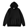 thumbnail image 5 of Zylarhe Mens Autumn And Winter Suede Hooded Pullover Solid Color Long Sleeve Sweater Top Winter Zip up Hoodie Men, 5 of 9