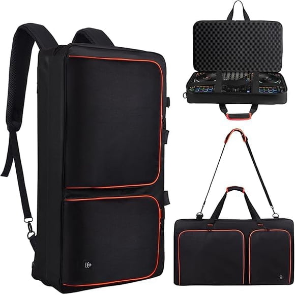 DJ Controller Case for DDJ-FLX4/ 200/400/SR2/REV1 Numark Party Mix 2/Mixtrack Platinum FX With Thick EVA Padding, Adjustable Shou