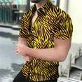 thumbnail image 3 of Camisa con estampado de leopardo para hombre, camisas casuales con botones, ropa de calle sexy de manga corta, camisas vintage de mano corta, verano 2024, 3 of 5