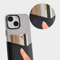 thumbnail image 5 of Compatible with iPhone 15 Plus Case, Card Holder Camera Protection Cover for iPhone 15 Plus ,Leather + Cloth double spell, Card Slot Designed for iPhone 15 Plus Phone Case,Black, 5 of 9