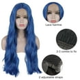 thumbnail image 6 of Unique Bargains Lace Front Wigs Long Fluffy Curly Wavy for women Blue 24" with Wig Cap, 6 of 8