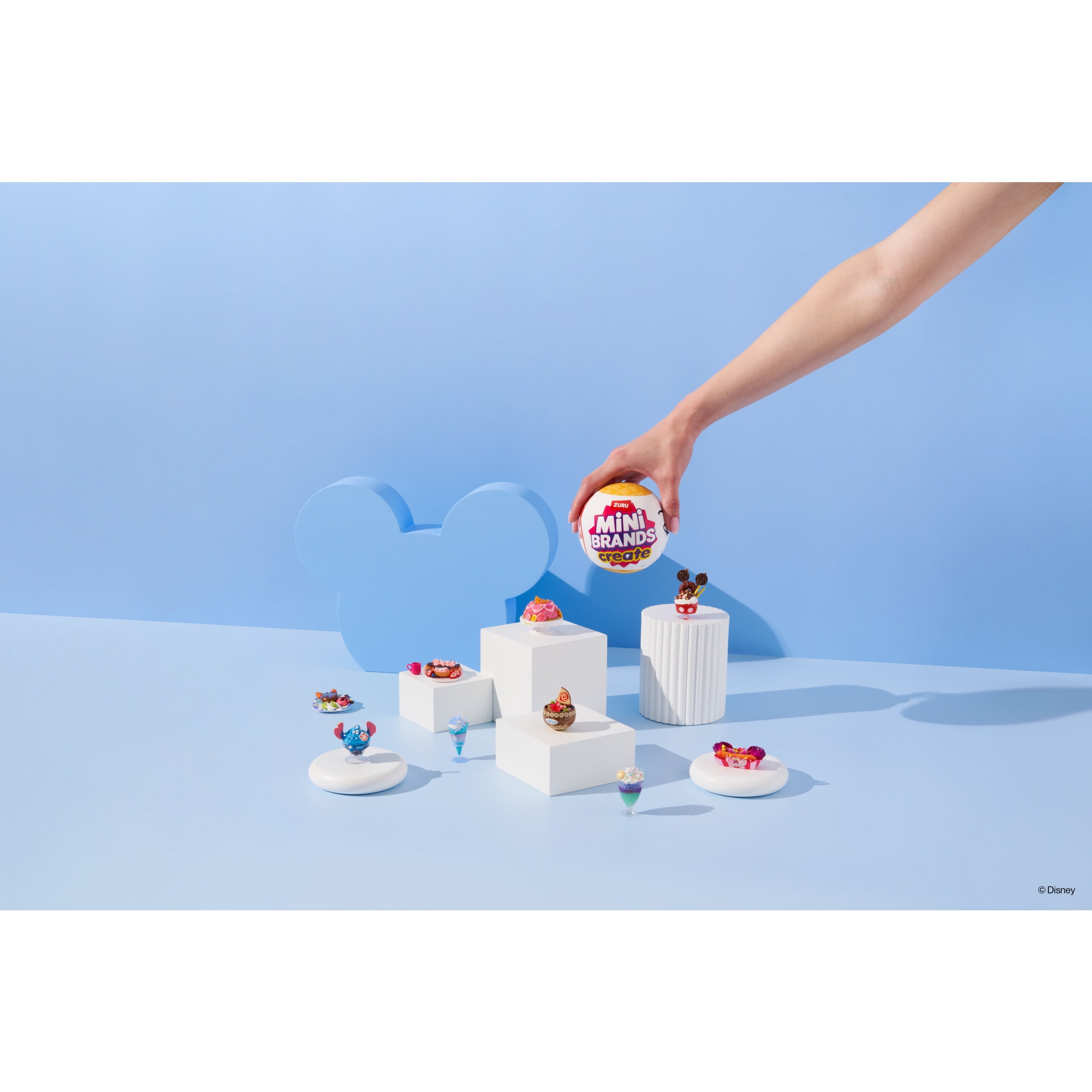 Mini Brands Create Disney Snacks Series 1 Capsule by ZURU, Licensed Mini Collectibles, Mystery Blind Packaging, DIY, Crafts, Resin Play, Novelty, Replica Food, NOT Edible, Collectors, 8+