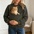 thumbnail image 2 of COMVALUE Cat Pouch Hoodie Pet Carrier Hoodies Women Oversized Kangaroo Pocket Lightweight Sweatshirts for Carriering Dogs (Dark Gray, XXL), 2 of 6