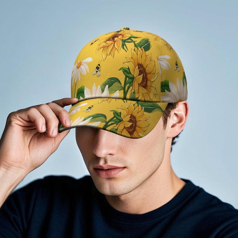 Vintage Sunflower Baseball Cap - Rustic Floral Snapback Hat  display picture 1