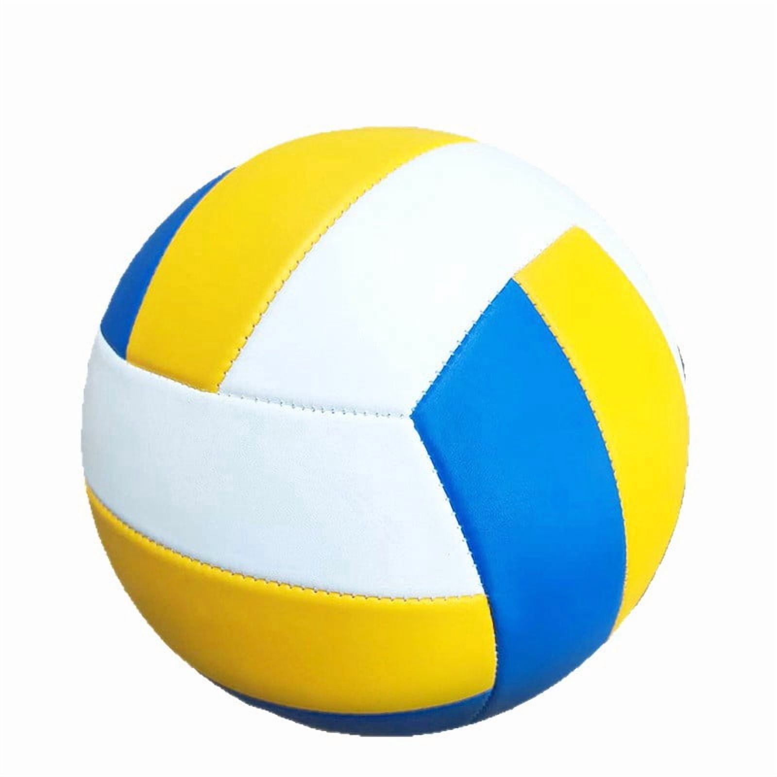 Customized volleyball for the high school entrance exam, in-stock wholesale, machine-sewn PVC, for junior high school competition and training, blue, yellow, white, hard type, size 5 volleyball