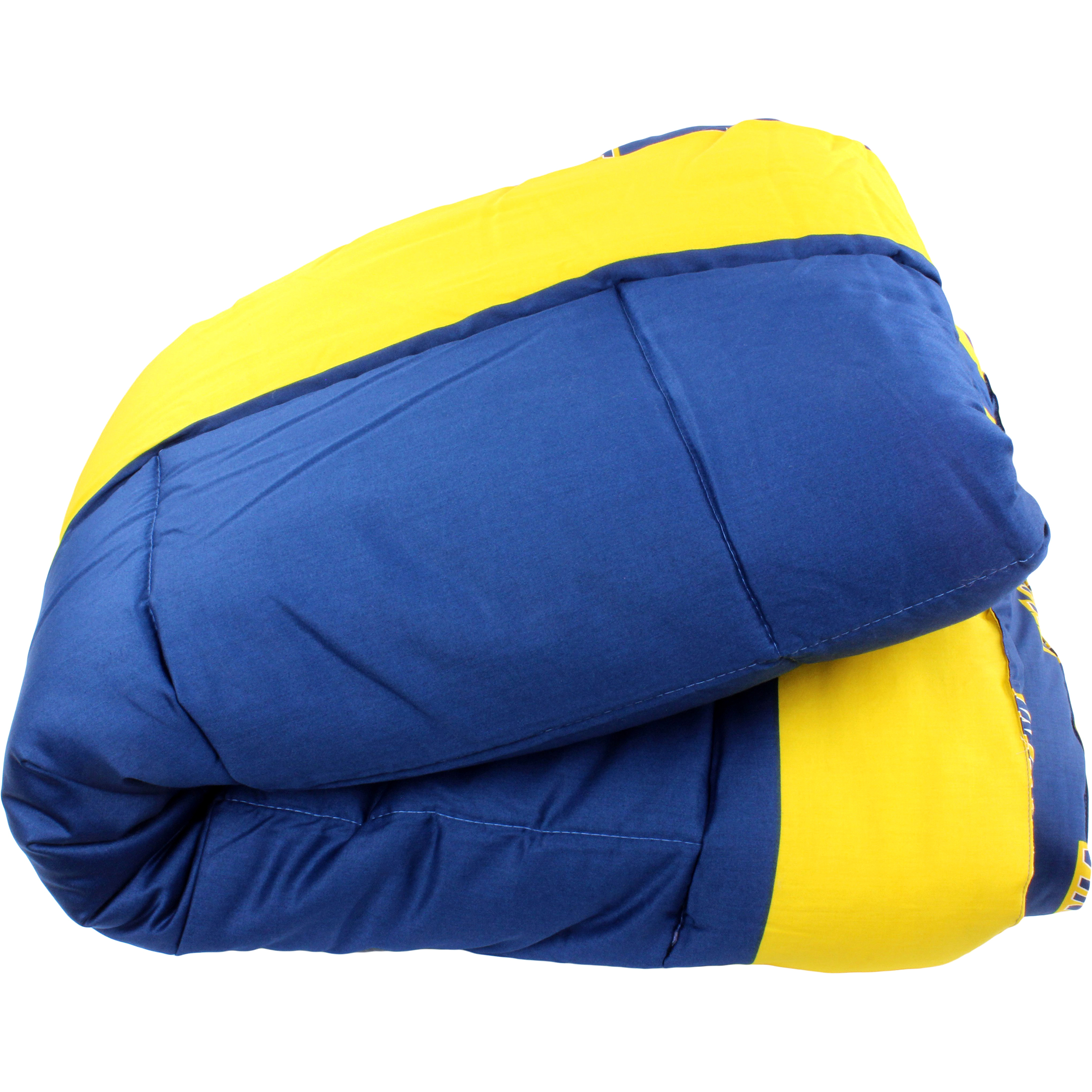 West Virginia Mountaineers 3 Pc Reversible Cotton Comforter Set, 1 Comforter, 2 Shams, Queen