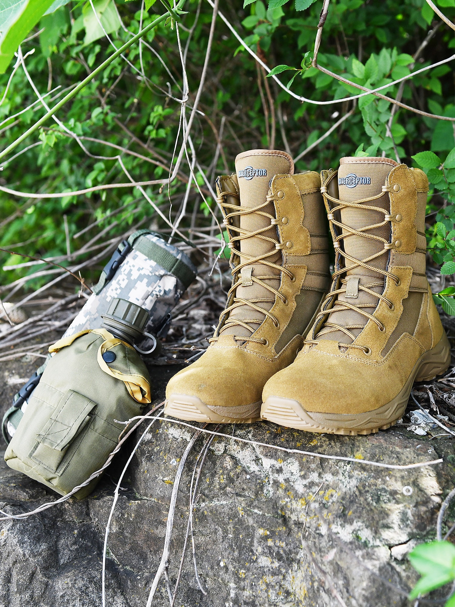 Interceptor Men's Frontier Tactical Work Boots, Coyote Brown
