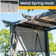 thumbnail image 3 of 3-Person Outdoor Patio Porch Gazebo Swing with Cushion, Curtain, 3 of 7