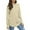 Beige, variant on Wyobmus Womens Long Sleeve Shirts Crew Neck Tunic Tops Casual Solid Color Loose Fit Thumb Hole Sleeve T-Shirts Olive Green