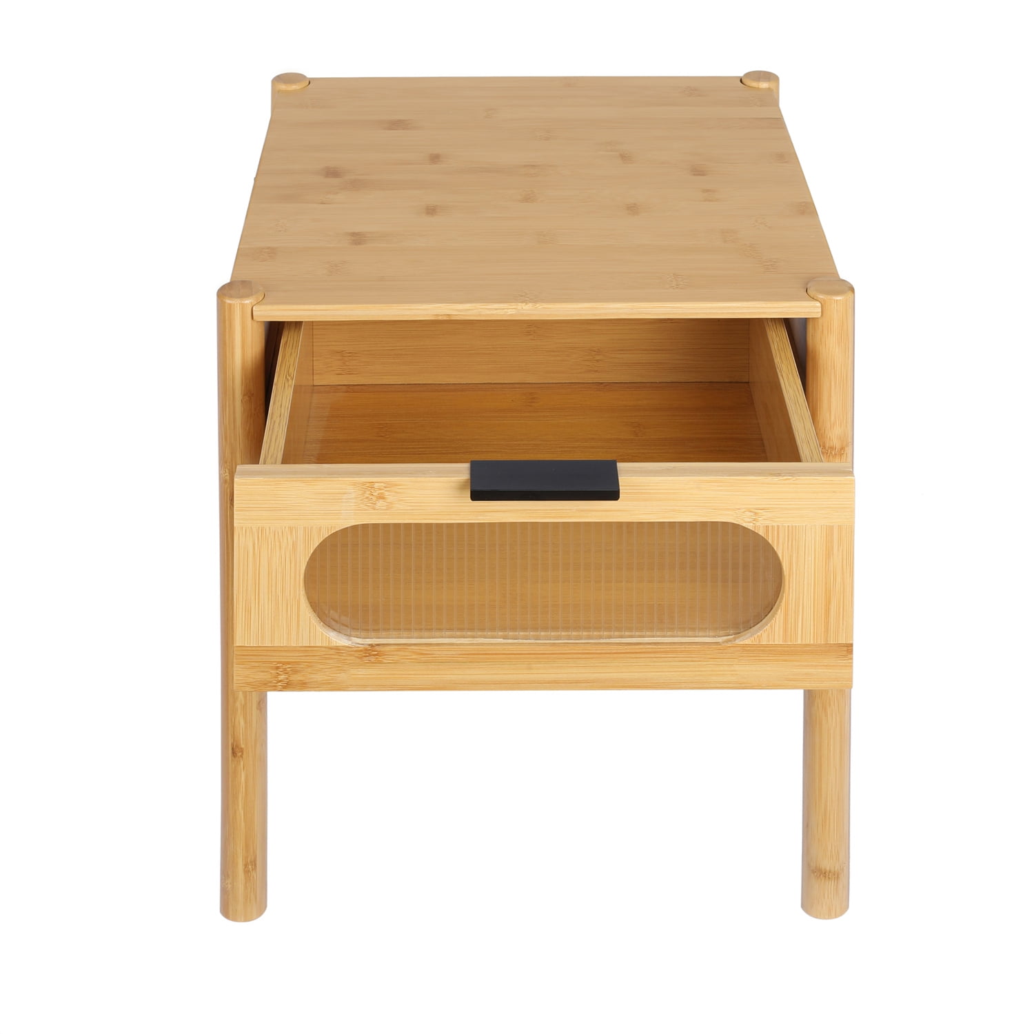 Kepooman Bamboo Nightstand with 1 Drawer, Bedside Table Accent End Table Side Table for Bedroom, Living Room, Natural Kepooman Bamboo Nightstand with 1 Drawer, Bedside Table Accent End Table Side Table for Bedroom, Living Room, Natural
