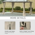 thumbnail image 4 of Outsunny 9.84' x 11.8' Gazebo Sidewall Set with Hooks/C-Rings, Beige, 4 of 9