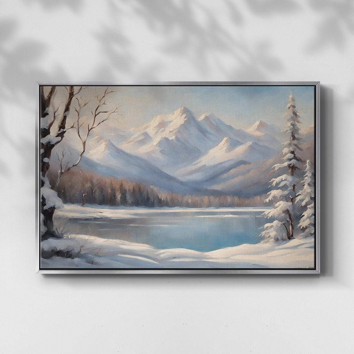 Vintage Landscape-CCV By Wexford Home Framed in Silver Wood Gallery Wrapped Canvas 17 in. x 25 in.