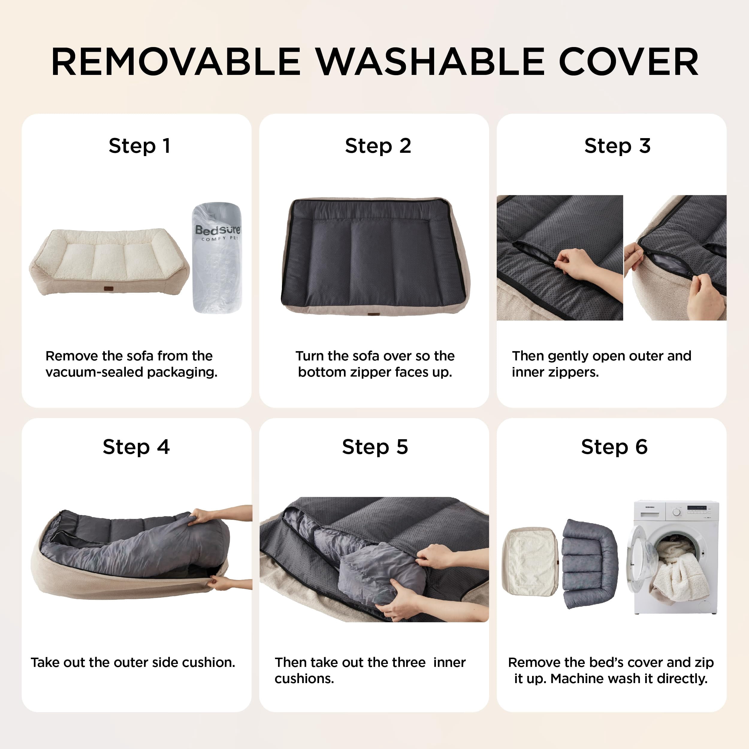 U by Bedsure Support Max Orthopedic Dog Bed for Extra Large Dogs - Extra Thick Foam XL Pet Couch Sofa with Bolster Sides, Waterproof Washable Sherpa Cover, Grey, 42"
