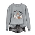 thumbnail image 4 of DIOAZUD Womens Halloween Sweatshirts Plus Size Ghost Print Pullovers Soft Holiday Round Neck Long Sleeve Sweater Tops Halloween Costumes Gray S-XXL, 4 of 6