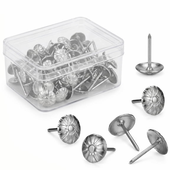 BlinkLLX Upholstery Tacks Decorative Thumb Tack Push Pin Silver 200 Count 7/16 Inch