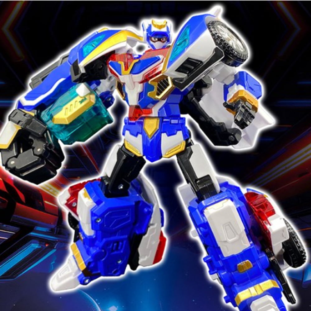 Metal Cardbot S BluecopS Transforming Police Car Robot Toy with Card and Shield