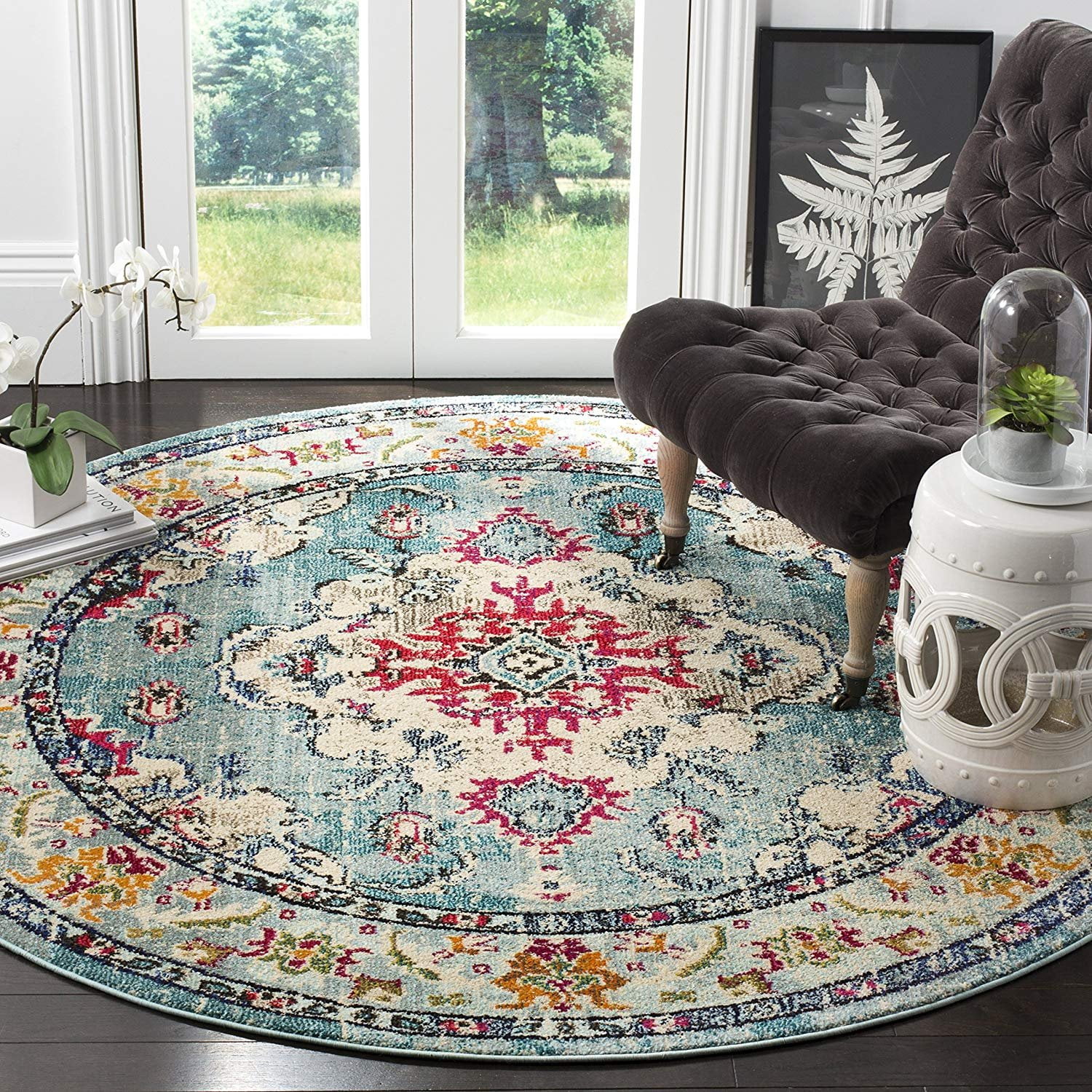 Safavieh Monaco Collection MNC243J Bohemian Chic Medallion Distressed