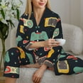 thumbnail image 6 of Pofeuu Retro Video Game Print Womens Pajamas Set Long Sleeve Sleepwear Button Down Nightwear Soft Pj Lounge Sets Button Down Pajamas Women-X-Large, 6 of 7