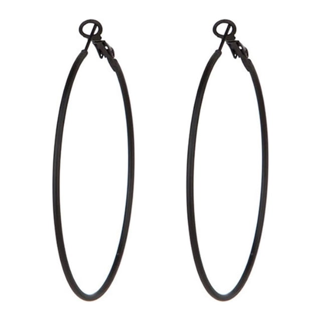 Guardurnaity 1 par de pendientes de aro, joyería para mujer, colgantes redondos delicados para orejas, accesorios de decoración, adornos para Ropa, zapatos y accesorios Miscelánea Negro 9cm