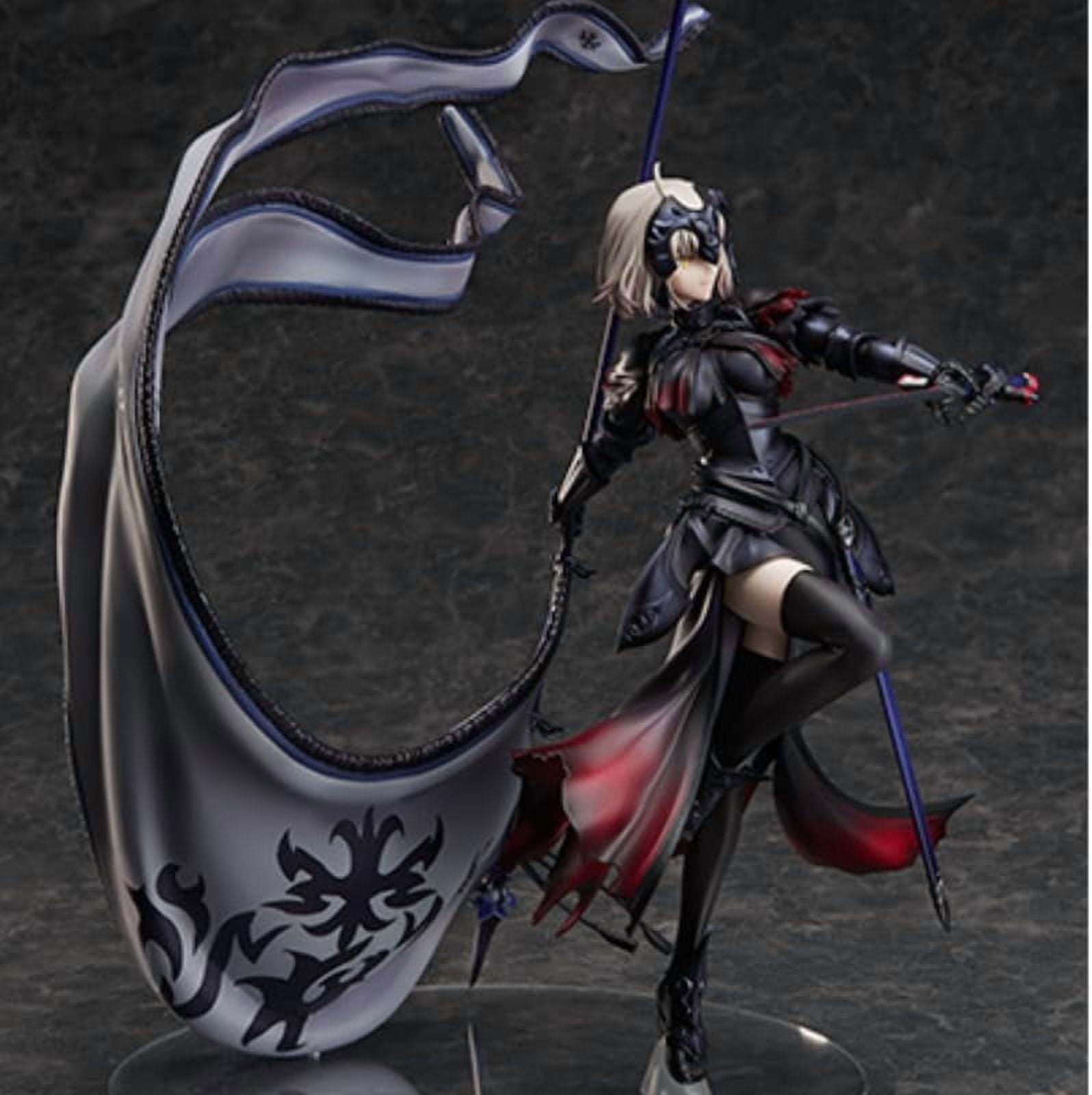 Joan of Arc Figure Long Gun Fighting Joan of Arc Anime Figures 24cm/9.4inch Handmade PVC Cartoon Manga Game Character Model Decoration Craft Gift (Black)