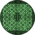 thumbnail image 1 of Ahgly Company Indoor Round Persian Emerald Green Traditional Area Rugs, 5' Round, 1 of 4