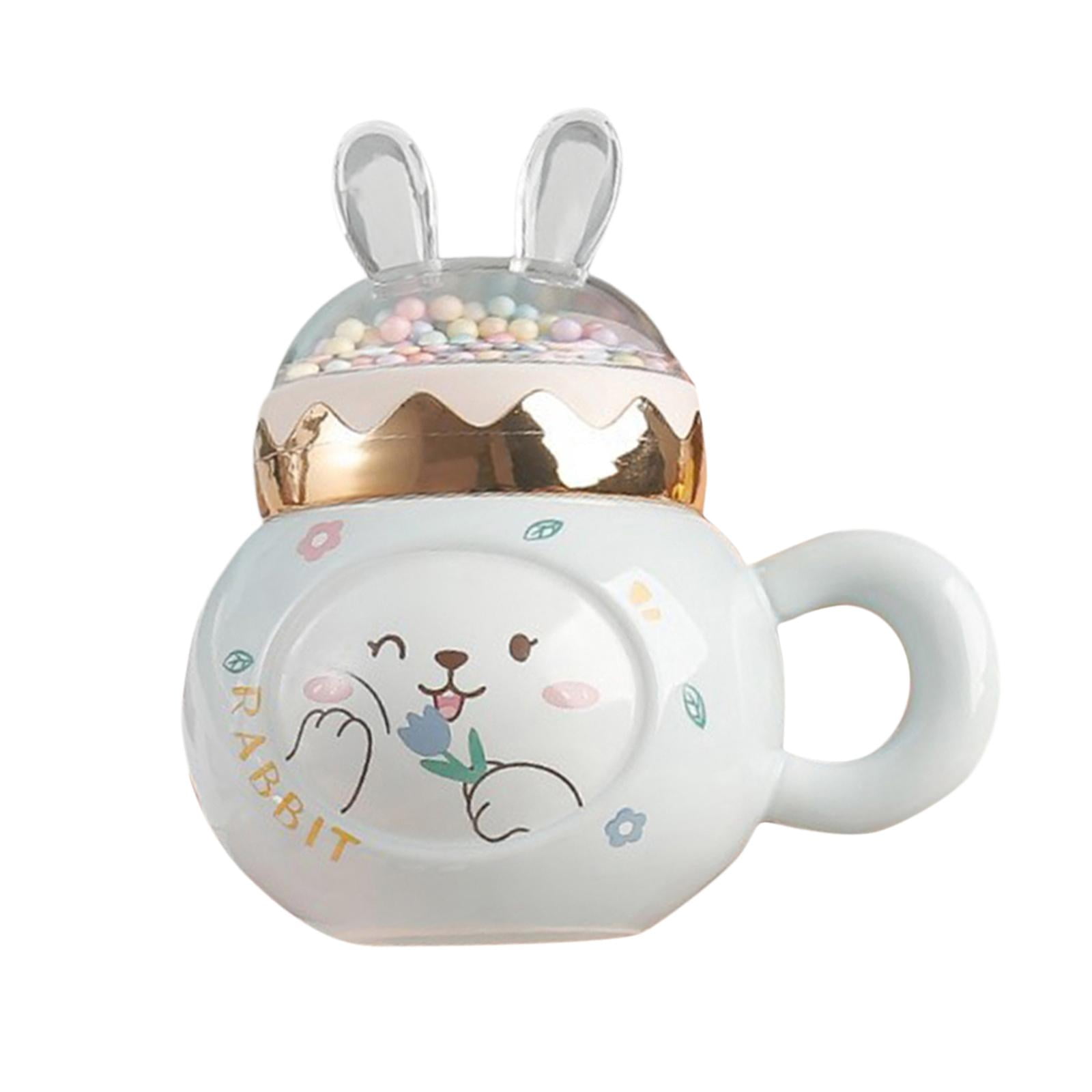 Nishiyuenyi Coffee Mugs Ceramic Cup Novelty with Handle and Lid 400ml Espresso Latte Mug for White