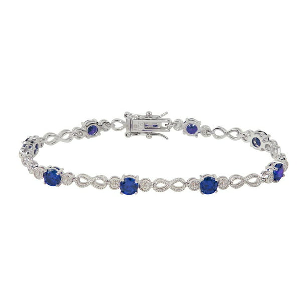 All in Stock - Simulated Sapphire And Clear Cubic Zirconia Infinity ...