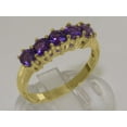 thumbnail image 2 of LBG British Made 14k Yellow Gold Natural Amethyst Womens Eternity Ring - 33 size options - Size 9, 2 of 8