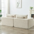 thumbnail image 6 of Modern 87" Oversized Cloud Plush Sectional with Removable Footstools for Indoor Spaces, 6 of 18