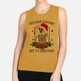 thumbnail image 2 of Santa Skeleton Dead Inside Women's Muscle Tank 2X-Large Antique Gold, 2 of 5