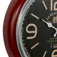 thumbnail image 4 of DecMode 17 x 17 In. Red Metal Vintage Wall Clock, 4 of 10