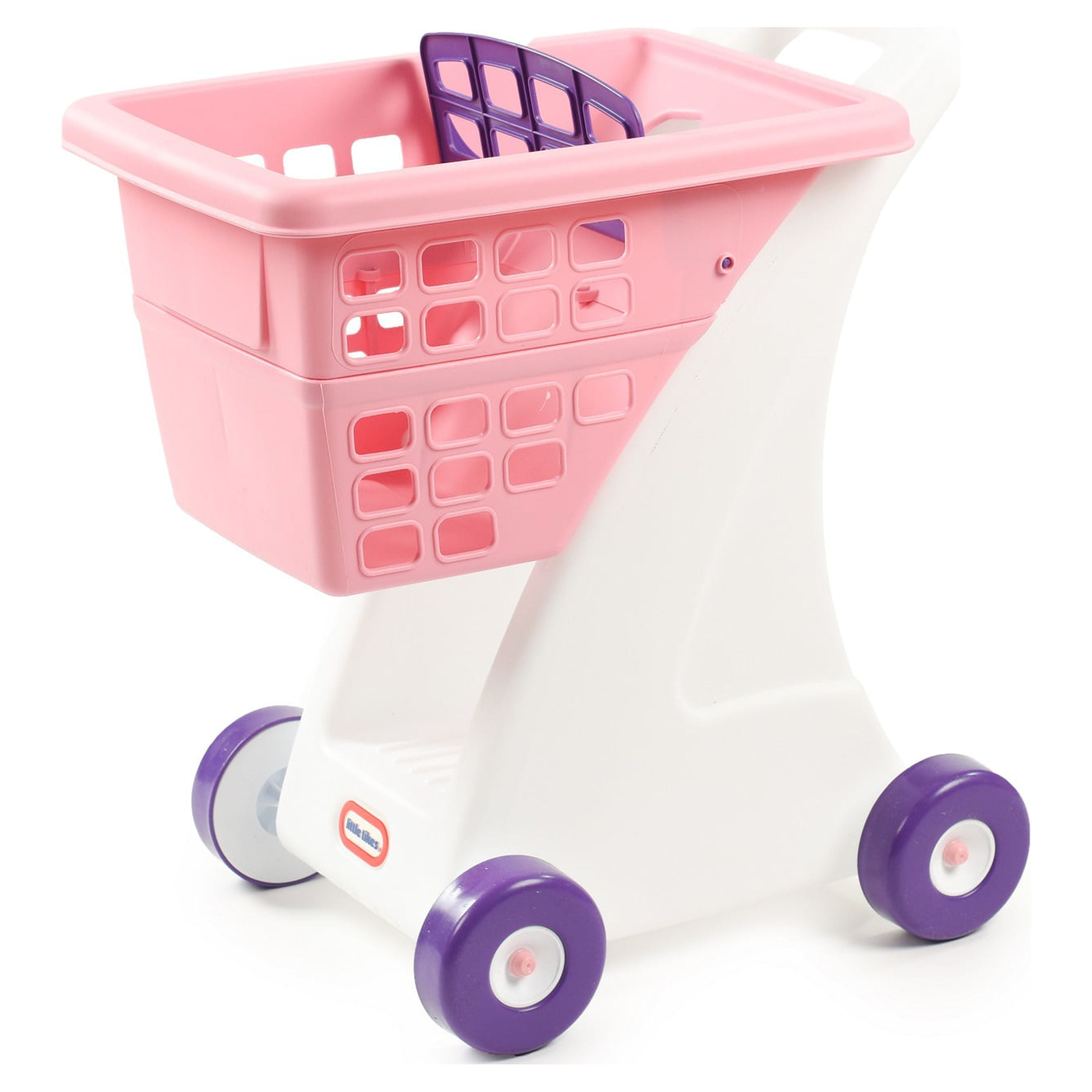 Little Tikes Toy Shopping Cart with Folding Seat, Pink- For Pretend Play Shopping Grocery Play Store for Kids Toddlers Girls Boys Ages 2 3 4+ Years