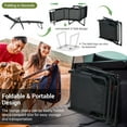 thumbnail image 6 of Barara King Garden Conversation Table Set, Conversation Loveseat Chairs Set, 3 Pieces Patio Folding Chaise Lounge Set with PVC Tabletop-Black, 6 of 8