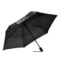 thumbnail image 2 of FORMRS Travel Umbrella Folding Auto Open Close Windproof Rain UV Protection, Purple Roses, 2 of 8