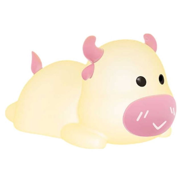 Matsuzay Luz de grifo con forma de vaca bonita, Sensor de silicona, 7 colores, Flexible con carga USB, alivio de presión, luz nocturna para Iluminación y accesorios Rosa